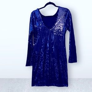 Sequins Mini Dress Royal Blue